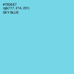 #75D6E7 - Sky Blue Color Image
